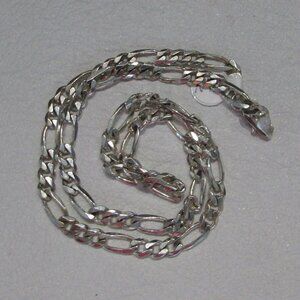 925 Sterling Silver Oval Triple Link Chain Necklace